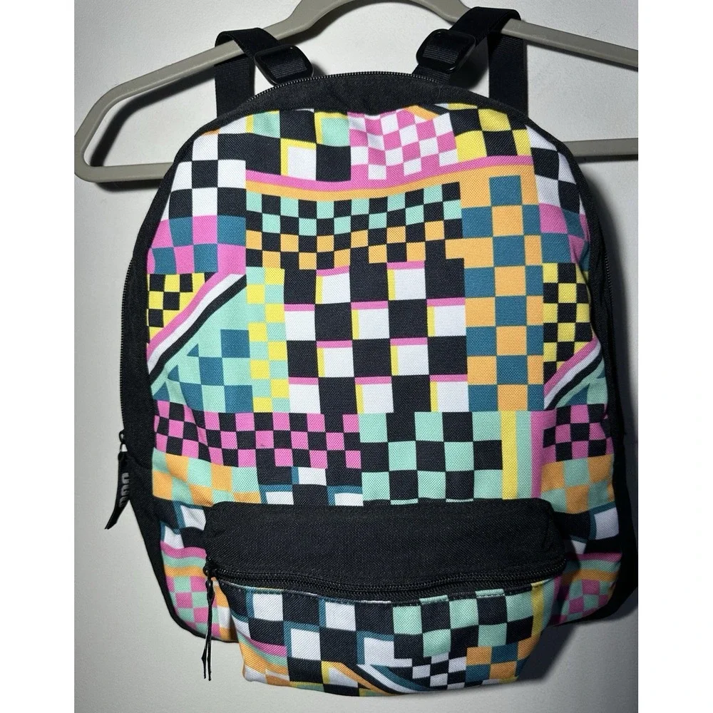 UGG Colorful Canvas Backpack Multicolor Checkered Geometric Design 13